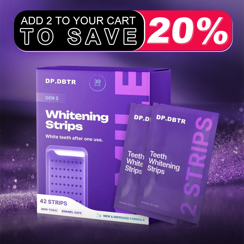 Leafora Purple Teeth Whitening Strips - 7/21 Whitening Sessions - Safe for Enamel - Non Sensitive Teeth Whitening - Peroxide-Free