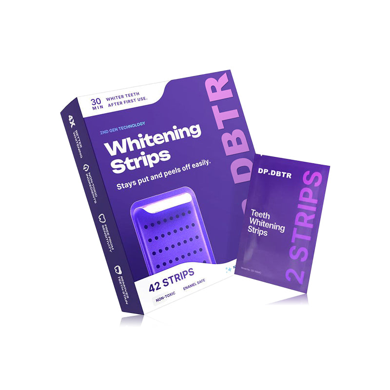 Leafora Purple Teeth Whitening Strips - 7/21 Whitening Sessions - Safe for Enamel - Non Sensitive Teeth Whitening - Peroxide-Free