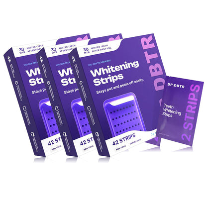 Leafora Purple Teeth Whitening Strips - 7/21 Whitening Sessions - Safe for Enamel - Non Sensitive Teeth Whitening - Peroxide-Free
