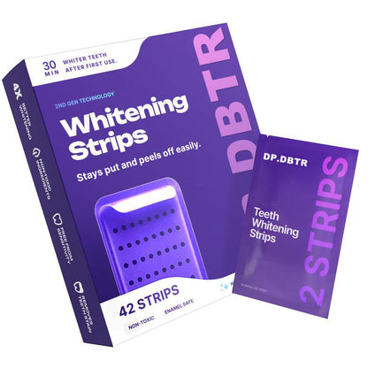 Leafora Purple Teeth Whitening Strips - 7/21 Whitening Sessions - Safe for Enamel - Non Sensitive Teeth Whitening - Peroxide-Free